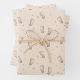 Hoja De Papel De Regalo Niño Pies Chica Ducha Beige