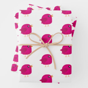 Hoja De Papel De Regalo Niños adorables pájaros