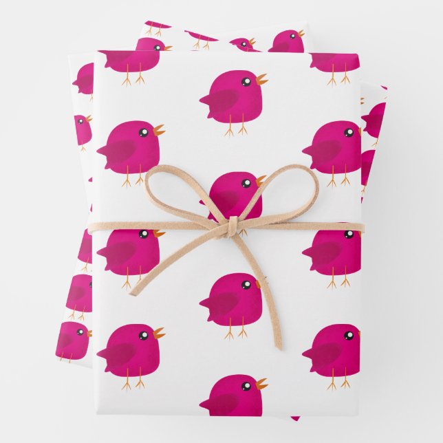 Hoja De Papel De Regalo Niños adorables pájaros (In situ)