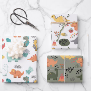 Hoja De Papel De Regalo Niños con patrones de dinosaurio