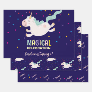 Hoja De Papel De Regalo Niños de cumpleaños de la celebración mágica de Un
