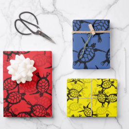 Hoja De Papel De Regalo Niños de tortugas marinas del océano