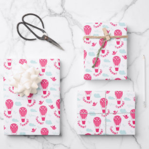Hoja De Papel De Regalo Niños El día de San Valentín Balones de aire calie