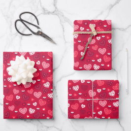 Hoja De Papel De Regalo Niños El día de San Valentín Gran Corazón Rosa Bla