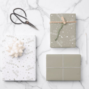 Hoja De Papel De Regalo Niños grises Eid Mubarak