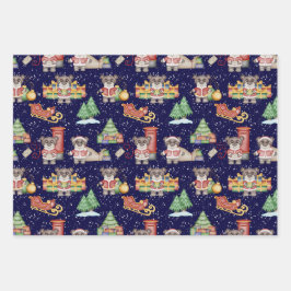 Hoja De Papel De Regalo Niños Navidades adoran a los animales festivos