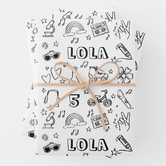 Hoja De Papel De Regalo Niños personalizados de Guay coloreando música de