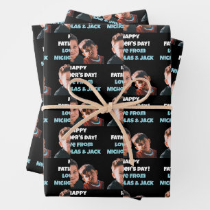 Hoja De Papel De Regalo Niños Personalizados graciosos enfrentan foto feli