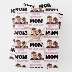 Hoja De Papel De Regalo Niños Personalizados graciosos enfrentan foto feli