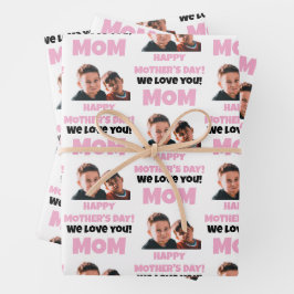 Hoja De Papel De Regalo Niños Personalizados graciosos enfrentan foto feli