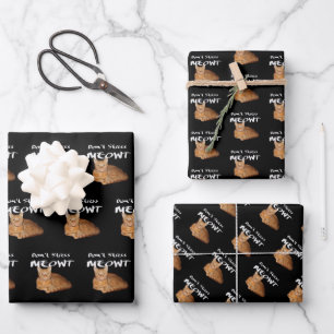 Hoja De Papel De Regalo No enfades a Meowt - un gato Naranja me estresa