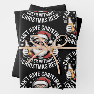 Hoja De Papel De Regalo No se puede tener alegría en Navidad sin cerveza S