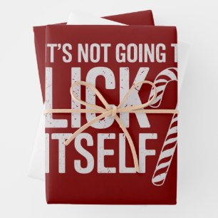 Hoja De Papel De Regalo No se va a lamer a sí mismo ofensivo sarcástico