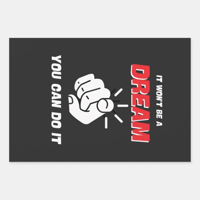 HOJA DE PAPEL DE REGALO NO SERÁ UN SUEÑO QUE PUEDAS HACERLO MEJOR. (Anverso)