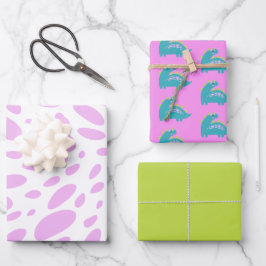 Hoja De Papel De Regalo Noche de cumpleaños para chicas Roarsome