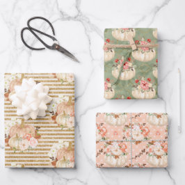 Hoja De Papel De Regalo Noche de moda Niña Ducha Calabaza Niños Cumpleaños