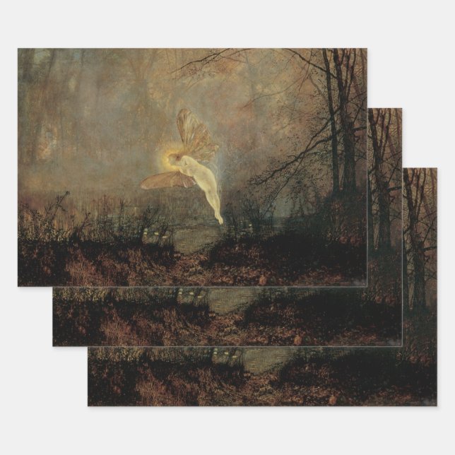 Hoja De Papel De Regalo Noche de verano de Grimshaw, arte victoriano vinta (Set)
