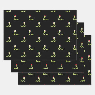 Hoja De Papel De Regalo Noche divertida Santa Claus Gorra Feliz Navidad