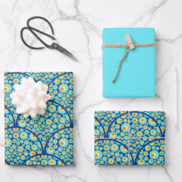 Hoja De Papel De Regalo Noche estrellada en el Doodle Marítimo Art Deco Vi