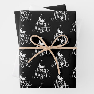 Hoja De Papel De Regalo Noche Santa Familiar Navidad Escena de la Nativida