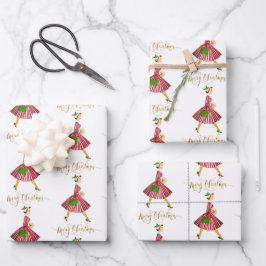 Hoja De Papel De Regalo Nochebuena de Navidad de 1950