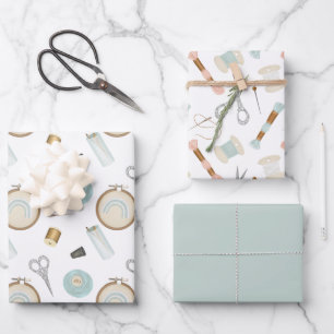 Hoja De Papel De Regalo Nociones de coser para el grafo