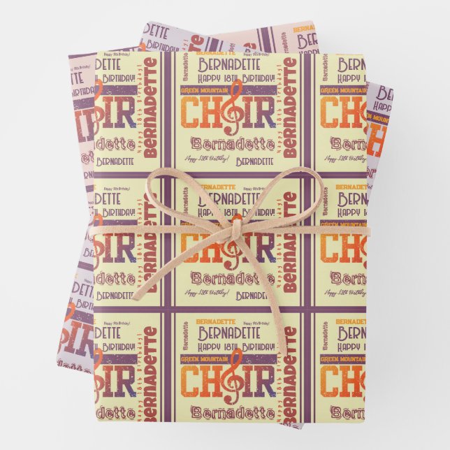 Hoja De Papel De Regalo Nombramiento Coro de Sentimiento Temático Cumpleañ (In situ)