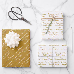 Hoja De Papel De Regalo ¡Nombre de felicitaciones personalizado! Boda Luxo