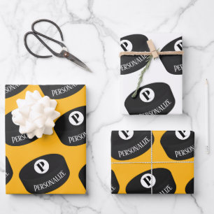 Hoja De Papel De Regalo Nombre de hockey sobre hielo Personalizado Monogra