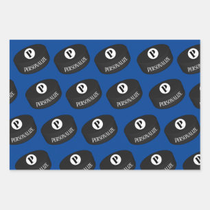 Hoja De Papel De Regalo Nombre de hockey sobre hielo Personalizado Monogra