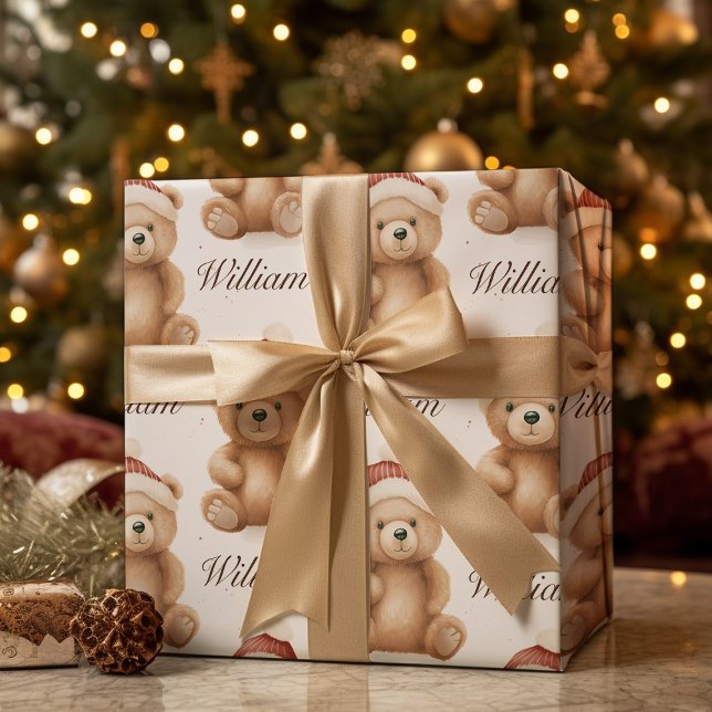 Hoja De Papel De Regalo Nombre del niño Teddy Bear Navidades (Subido por el creador)