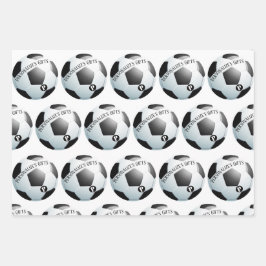 Hoja De Papel De Regalo Nombre monograma del Personalizado de fútbol