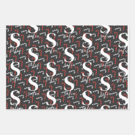 Hoja De Papel De Regalo Nombre personalizado Candy Cane Navidades Red Gree