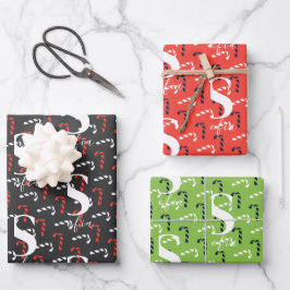 Hoja De Papel De Regalo Nombre personalizado Candy Cane Navidades Red Gree