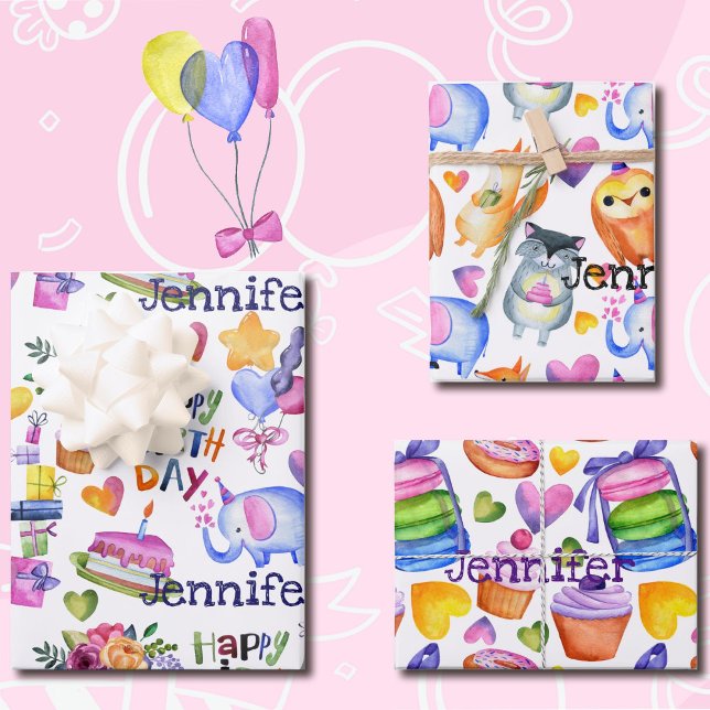 Hoja De Papel De Regalo Nombre personalizado Cumpleaños Globos Regalos de  (Subido por el creador)
