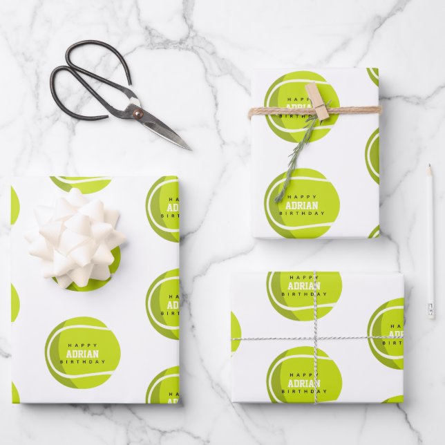 Hoja De Papel De Regalo Nombre personalizado de la fiesta de cumpleaños de (Anverso)