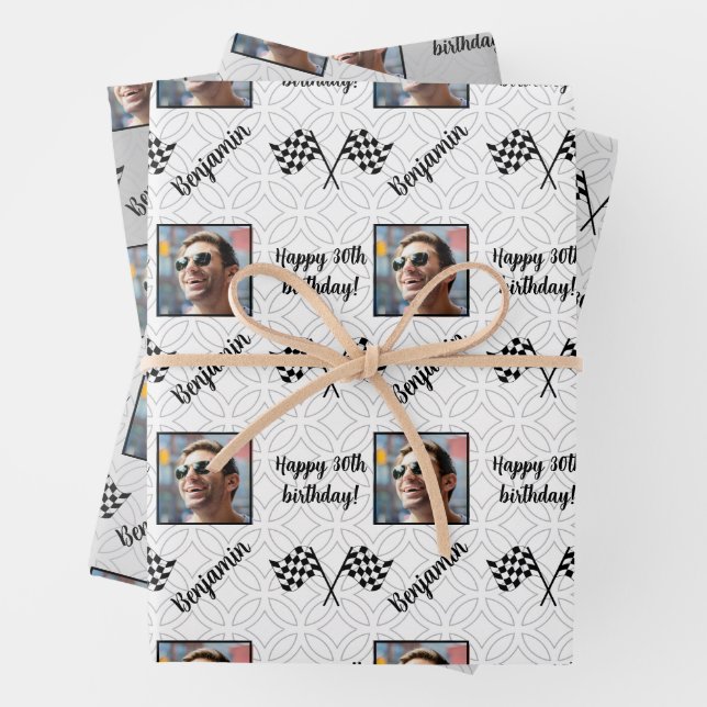 Hoja De Papel De Regalo Nombre personalizado Foto Deporte Fórmula 1 Cumple (In situ)