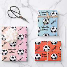 Hoja De Papel De Regalo Nombre personalizado Sentimiento Deporte Fútbol Cu