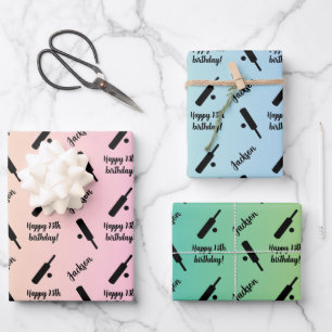 Hoja De Papel De Regalo Nombre personalizado Sentimiento Deporte Tema Cric