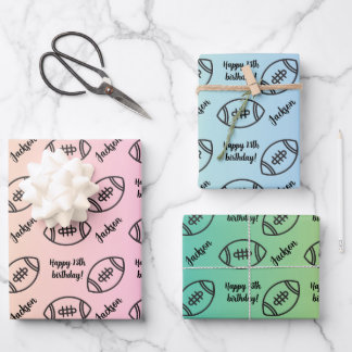 Hoja De Papel De Regalo Nombre Personalizado Sentimiento Deporte Tema Fútb