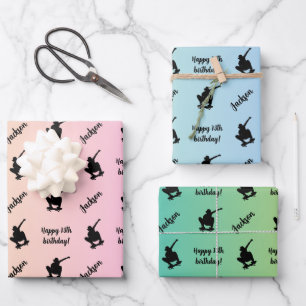 Hoja De Papel De Regalo Nombre personalizado Sentimiento Skateboarding dep