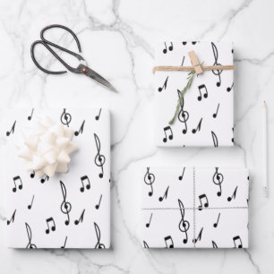 Hoja De Papel De Regalo nota de música Patrón Tema de música Treble Clef
