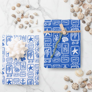 Hoja De Papel De Regalo Notas de Amor de la Playa del Océano Moderno PERSO