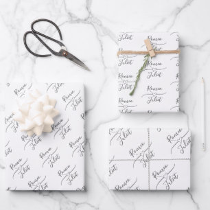 Hoja De Papel De Regalo Novia personalizada y blanco bruto