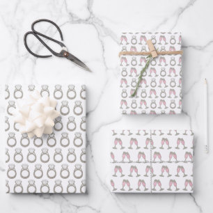 Hoja De Papel De Regalo Novia Rosa Champagne Diamond Bridal Party Shower