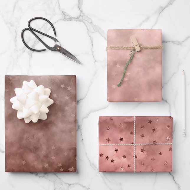 Hoja De Papel De Regalo Nube Pesadilla de Oro Rosa (Anverso)
