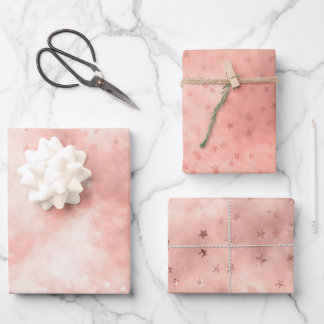 Hoja De Papel De Regalo Nube Soñadora de Rosa Dorado