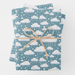 Hoja De Papel De Regalo Nube y lluvia