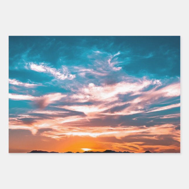 Hoja De Papel De Regalo Nubes al atardecer (Anverso)