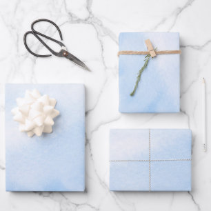 Hoja De Papel De Regalo Nubes azul acuáticas modernas